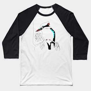 Kookaburra amongst the Gum Leaves Baseball T-Shirt